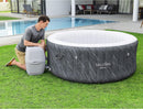 Large Round 2 to 4 Person Inflatable Hot Tub Portable Outdoor Spa with 120 AirJets and EnergySense Cover, Grey
