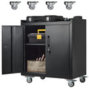Garage Storage Cabinet with Wheels, 2 Door Tool Cabinet with Adjustable Shelves, Metal Lockable Tool Cabinet, Rolling Tool Chest for Home, 34 H x 30.3 L x 18 W, Assembly Required