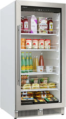 22" Wide 10.1 Cu. Ft. Commercial Beverage Merchandiser – Stainless Steel, Temp Alarm, Reversible Door