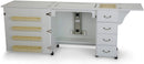 Sewing Cabinet for Sturdy Sewing, Cutting, Quilting, and Crafting with Storage and Airlift, Black Finish