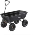 Heavy Duty Poly Utility Dump Wagon Garden Cart w/Pneumatic Tires, 6 Cu Ft - 1200 lb Capacity Outdoor Wheelbarrow for Yard, Landscaping & Gardening, Lawn Tractor or ATV Towable-Gorilla Carts