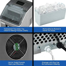 48LBS/24H Stainless Steel Countertop Ice Maker Machine with Self-Clean Function LCD Display Ice Scoop Basket