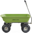 Heavy Duty Poly Utility Dump Wagon Garden Cart w/Pneumatic Tires, 6 Cu Ft - 1200 lb Capacity Outdoor Wheelbarrow for Yard, Landscaping & Gardening, Lawn Tractor or ATV Towable-Gorilla Carts