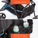 Convenience Stroller, Blue/Black Lightweight Infant Stroller with Compact Fold