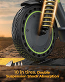 Electric Scooter - 8.5" Solid Tires, 350W Motor, Up to 19 MPH and 21-23 Miles Long-Range Portable Foldable Commuting Scooter for Adults with Double Braking System and App
