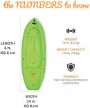 6' Youth Kayak with Paddle. Designed for Stability and Safety, It's The Perfect Choice for Young Paddlers Ready to Conquer The Water