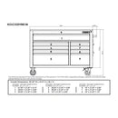 Heavy-Duty 52 in. 9-Drawer Mobile Workbench with Adjustable-Height Solid Wood Top in Matte Blue