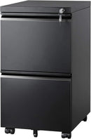 3 Drawer Mobile File Cabinet Under Desk Office, Fully Assembled Except Casters, Letter/Legal Size, Black