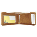 Genuine Cowhide Leather Card Holder Wallet with Money Clip