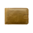 Genuine Cowhide Leather Card Holder Wallet with Money Clip