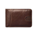 Genuine Cowhide Leather Card Holder Wallet with Money Clip