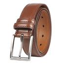 Genuine Leather Dress Belt 110cm – Light Brown Adjustable Waist Belt with Single Prong Nickel Buckle for Jeans, Suits & Uniforms