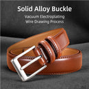 Genuine Leather Dress Belt 110cm – Light Brown Adjustable Waist Belt with Single Prong Nickel Buckle for Jeans, Suits & Uniforms