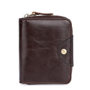 Men’s Genuine Cowhide Leather Business Wallet – Vintage Zipper Wallet
