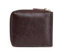 Men’s Genuine Cowhide Leather Business Wallet – Vintage Zipper Wallet