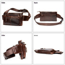 Men’s Genuine Cowhide Leather Crossbody Chest Bag – Casual Sports Sling Bag