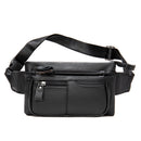 Men’s Genuine Cowhide Leather Crossbody Chest Bag – Casual Sports Sling Bag