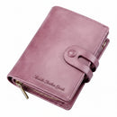 Men’s Genuine Cowhide Leather Short Wallet with Zipper Pocket – Bifold Wallet