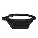 Men’s Genuine Cowhide Leather Waist Bag Crossbody Belt Bag with Zipper