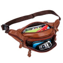 Men’s Genuine Cowhide Leather Waist Bag Crossbody Belt Bag with Zipper