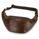 Men’s Genuine Leather Crossbody Chest Bag – Casual Outdoor Waist Sling Bag