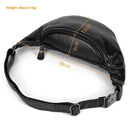 Men’s Genuine Leather Crossbody Chest Bag – Casual Outdoor Waist Sling Bag