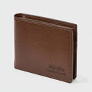 Brown leather wallet on a white background