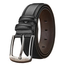 Men's Genuine Leather Pin Buckle Belt – Business Casual Two-Layer Cowhide Belt with Alloy Buckle