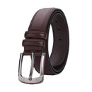Men's Genuine Leather Pin Buckle Belt – Business Casual Two-Layer Cowhide Belt with Alloy Buckle