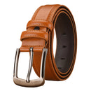 Men's Genuine Leather Pin Buckle Belt – Business Casual Two-Layer Cowhide Belt with Alloy Buckle