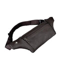 Men’s Genuine Leather Running Waist Pack – Lightweight Travel Belt Bag