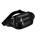 Men’s Genuine Leather Running Waist Pack – Lightweight Travel Belt Bag