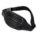 Men’s Genuine Leather Running Waist Pack – Lightweight Travel Belt Bag