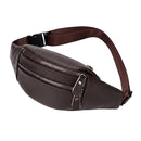 Men’s Genuine Leather Running Waist Pack – Lightweight Travel Belt Bag
