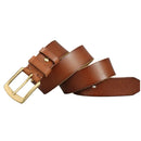 Men's Handmade Full Grain Cowhide Leather Belt – Vintage Casual Pin Buckle Belt with Rivet Detail