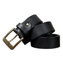 Men's Handmade Full Grain Cowhide Leather Belt – Vintage Pure Copper Pin Buckle Belt with Antique Finish