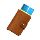 Men’s RFID Blocking Wallet with Card Holder and Hasp Closure – Brown Leather Wallet