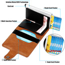 Men’s RFID Blocking Wallet with Card Holder and Hasp Closure – Brown Leather Wallet