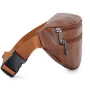 Men’s Retro PU Leather Waist Bag – Casual Crossbody Belt Bag