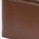 Close-up of a brown leather wallet