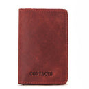 RFID Genuine Cowhide Leather Automatic Card Holder Wallet – Trifold Card Case