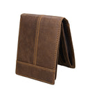 RFID Genuine Cowhide Leather Bifold Wallet – Crazy Horse Short Wallet