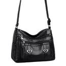 Retro PU Leather Crossbody Bag – Casual Streetwear Shoulder Bag