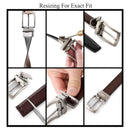 Reversible Leather Belt – 2-in-1 Black Brown Dress Belt with Single Prong Buckle for Business & Casual Wear