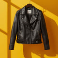 Women's Dark Brown Biker Jacket with Asymmetrical Front Zipper