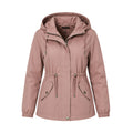 Women's Dusty Pink Hooded Jacket with Adjustable Waist