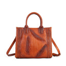 Women’s Genuine Full-Grain Cowhide Leather Small Square Crossbody Bag