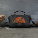 Women’s Genuine Leather Embossed Crossbody Handbag – Retro Shoulder Bag