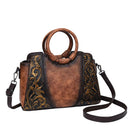 Women’s Large Capacity Ethnic Style Shoulder Bag – Embossed PU Tote