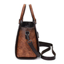 Women’s Large Capacity Ethnic Style Shoulder Bag – Embossed PU Tote